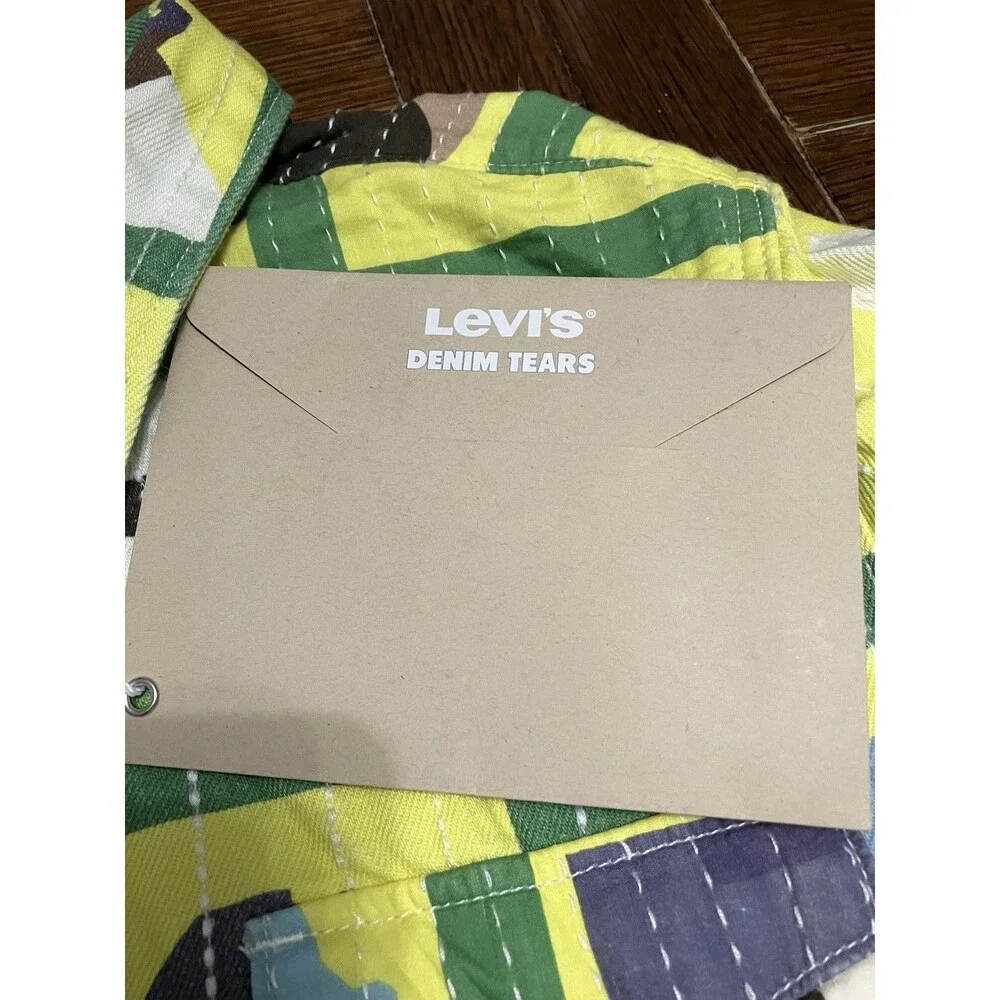 Men’s Size S Denim Tears X Levi’s Western Gullah Green Pearl Snap Shirt NWT